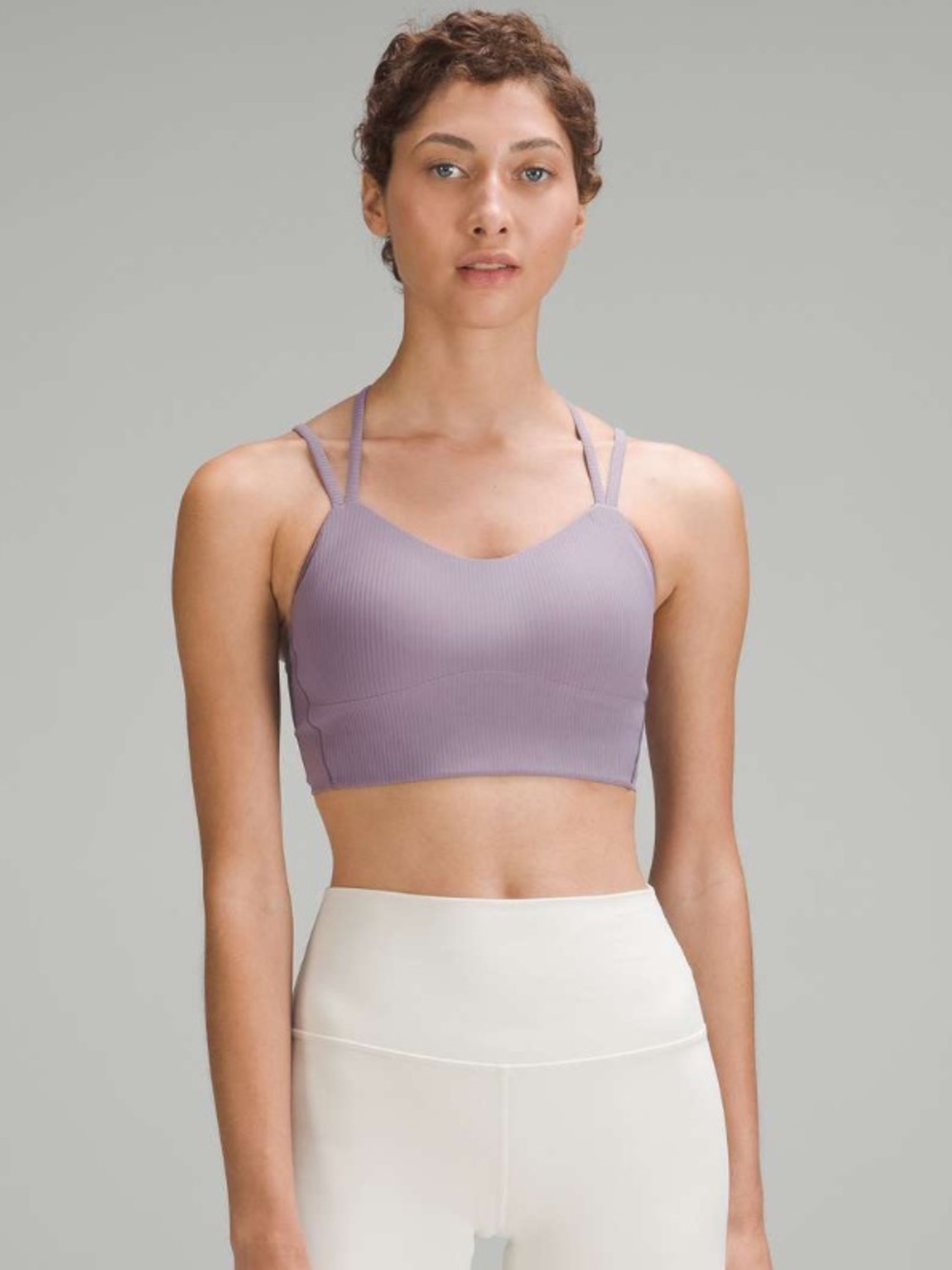 Lululemon Like a Cloud Ribbed Longline Bra *Light Support B/C Cup Purple Size 10 - Picture 1 of 6